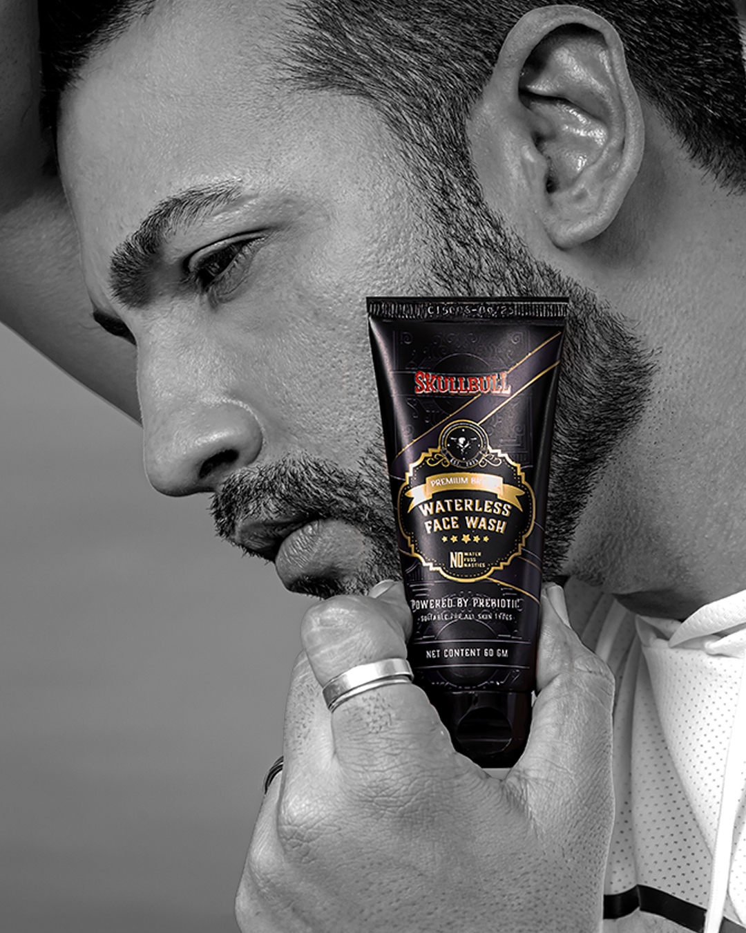 Skullbull Waterless Face Wash – Aloe Vera, Prebiotic Inulin & Glycerin Formula | No-Rinse Instant Cleanser