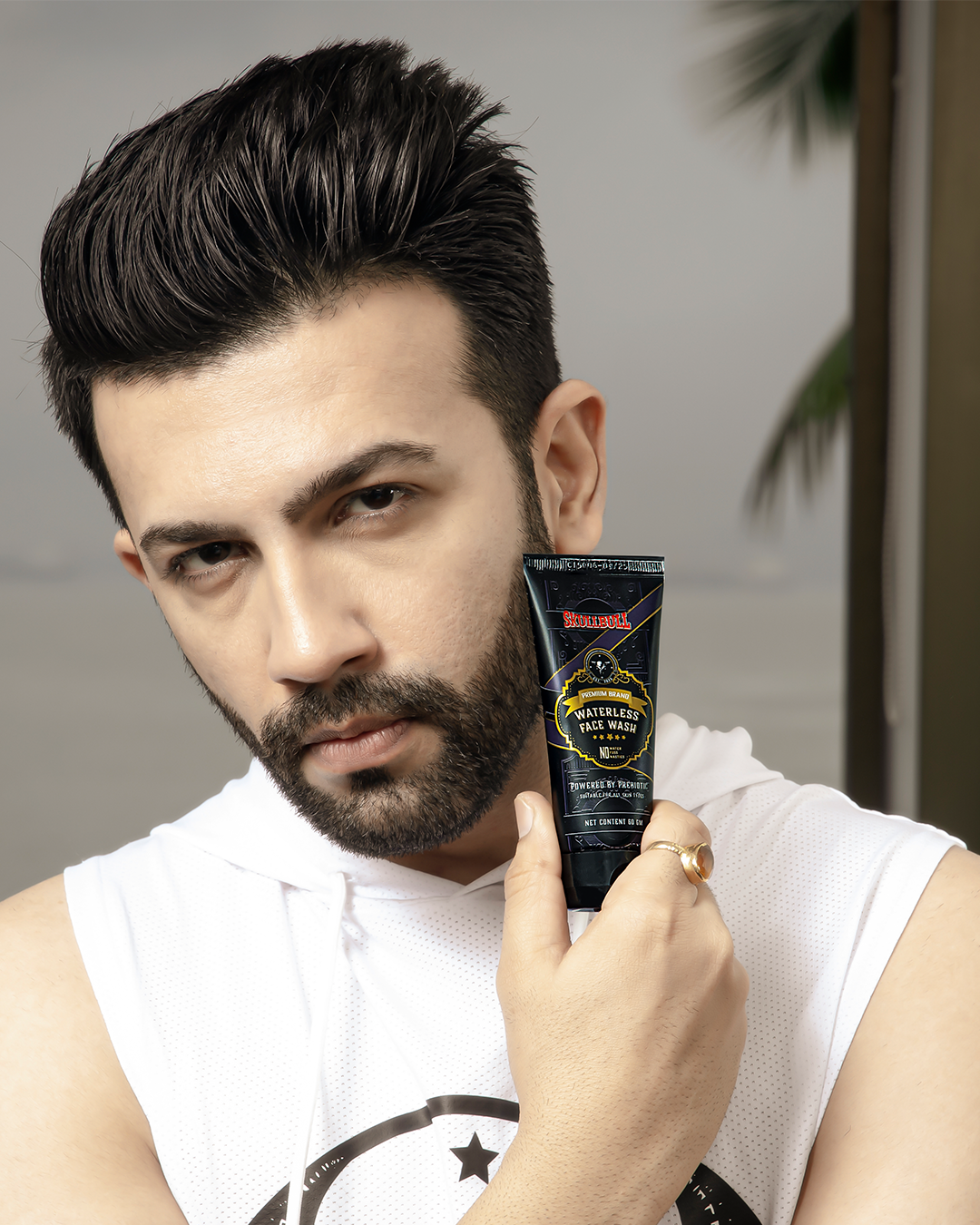 Skullbull Waterless Face Wash – Aloe Vera, Prebiotic Inulin & Glycerin Formula | No-Rinse Instant Cleanser