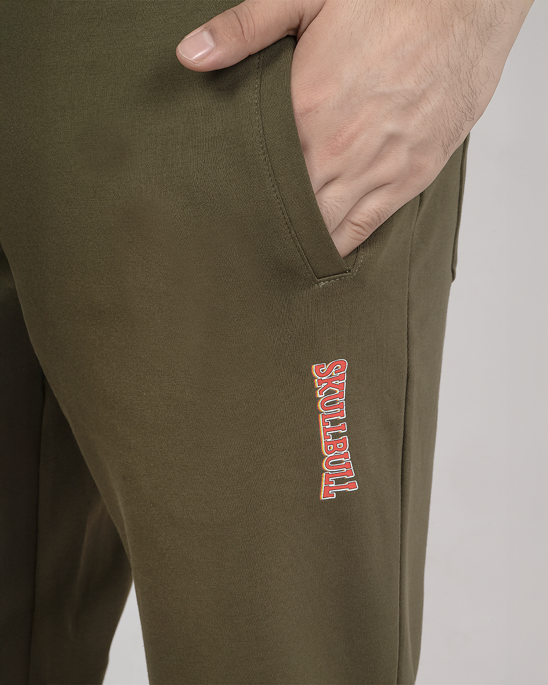 Skullbull EaseFit Joggers – 100% Cotton, Skin-Friendly, All-Day Comfort Men’s Sweatpants (Black/Olive)