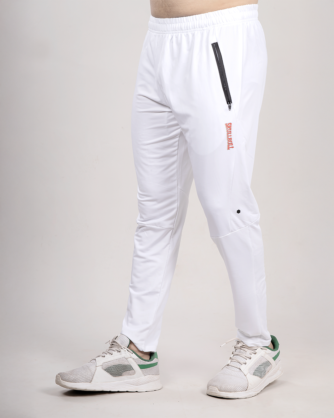 Skullbull SwiftDry Tracks | Anti-Odor, Quick-Dry Gym Pants Men (White/Blue)