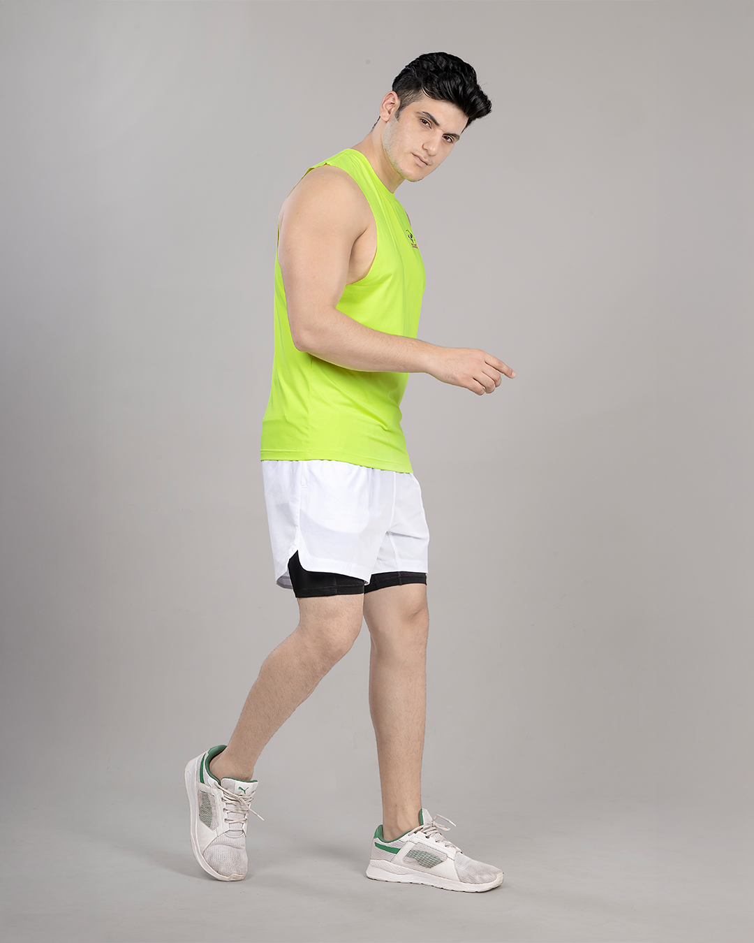 Skullbull FlexCut Tank –  Cotton Men’s Vest for Gym, Layering & Casual Wear (Neon)