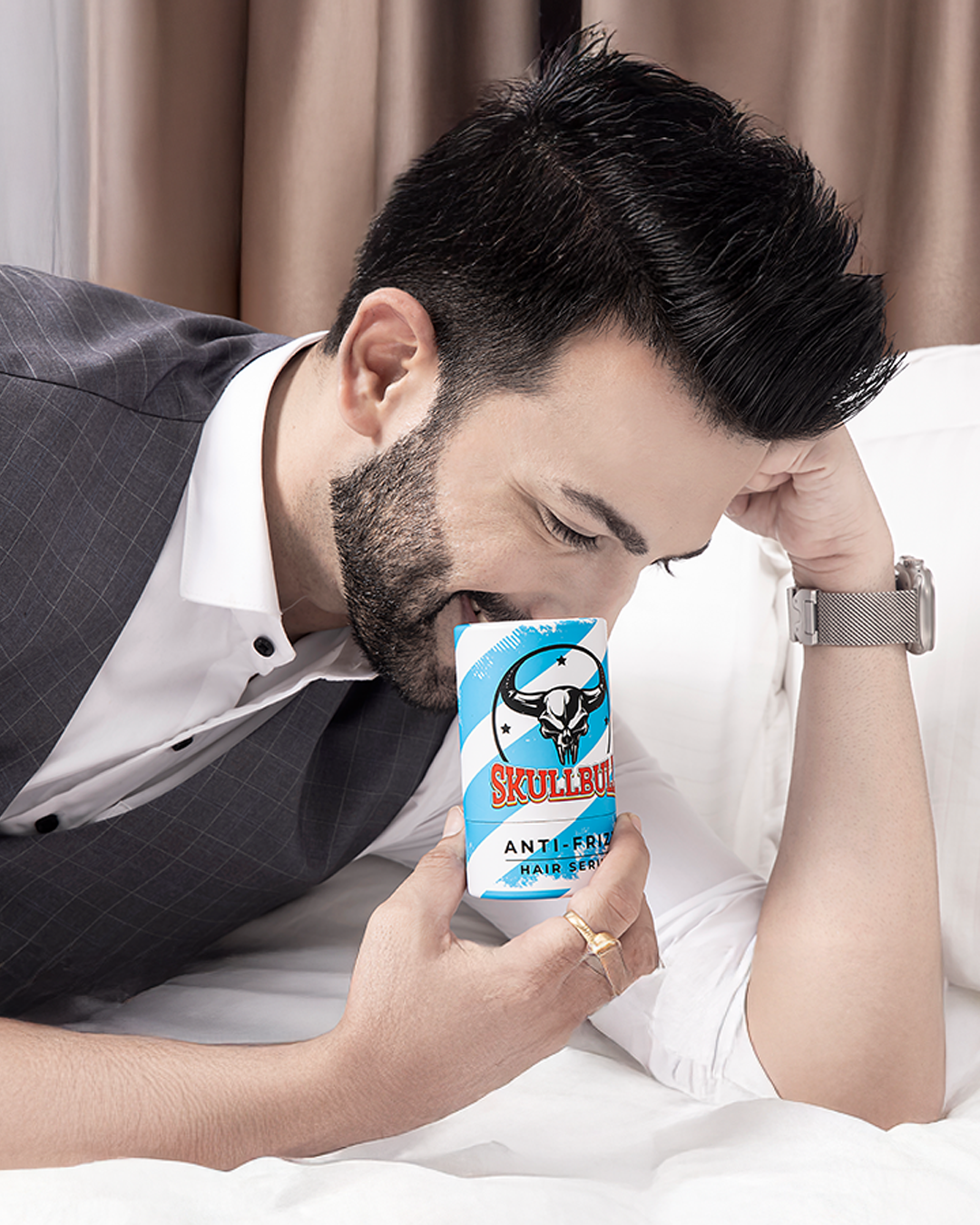 Skullbull Anti-Frizz Hair Serum – Argan, Olive & Carrot Seed Oils for Smooth, Shiny Hair